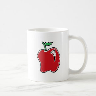 Hand-drawn Red Apple Fruit Cartoon Coffee Mug