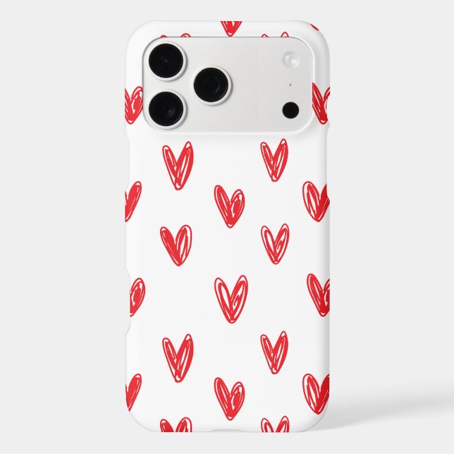 Hand Drawn Red Hearts Pattern – Minimal Valentine (Back)