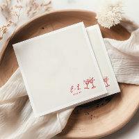 Hand Drawn Red Initials Wedding