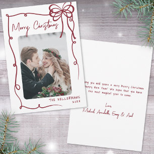 Hand Drawn Red Whimsical Christmas Holiday Card