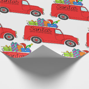 Hand drawn retro Christmas car Wrapping Paper