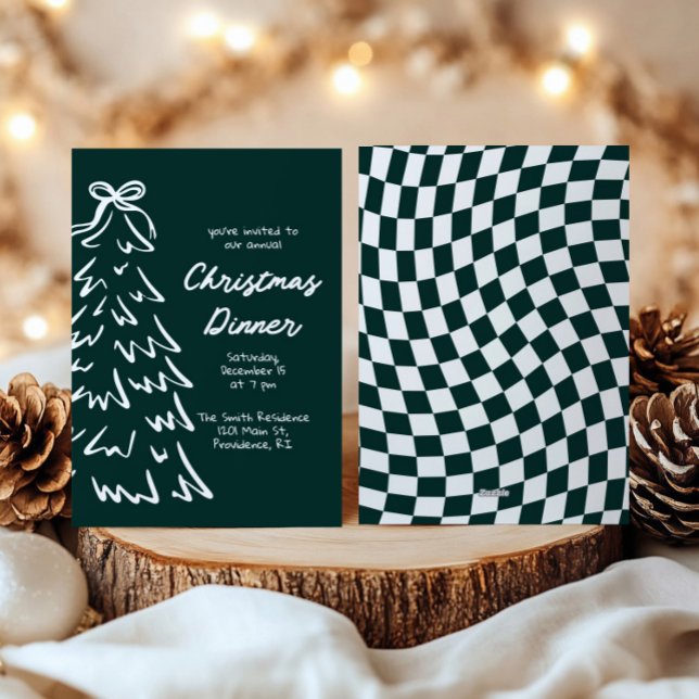 Hand Drawn Retro Christmas Holiday Party Invite (Creator Uploaded)