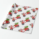 Hand drawn retro Christmas scooter Wrapping Paper<br><div class="desc">Hand drawn retro Christmas scooter,  Italian model
The holidays are coming so it is time to shop around and find the perfect gift. Found it? Have a scooter addict in your family? Surprise him (or her!!) with a hand drawn  Christmas scooter wrapping. Also different car designs available!</div>