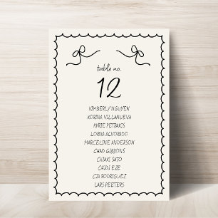 Hand Drawn Retro French Wedding Seating Chart Card