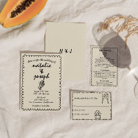 Hand Drawn Retro Funky Unique Quirky Wedding