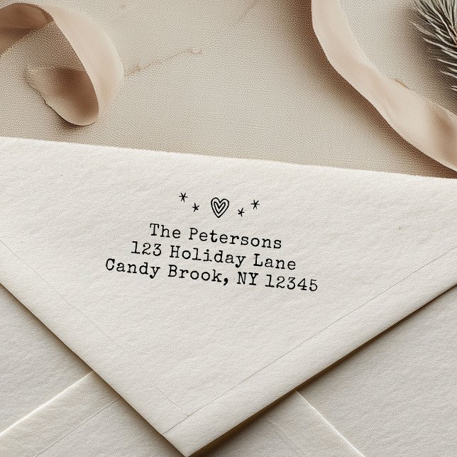 Hand-Drawn Retro Heart Stars Christmas Family Self-inking Stamp (Creator Uploaded)