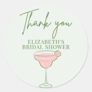 Hand Drawn Retro Margs & Matrimony Bridal Shower Classic Round Sticker