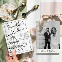 Hand Drawn Retro Scribble Photo Wedding