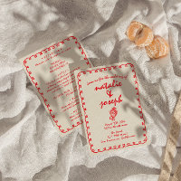 Hand Drawn Retro Unique Quirky All In One Wedding
