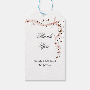 Hand drawn ribbon and flowers Wedding Stickers Gift Tags