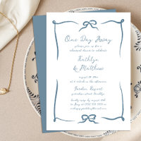 Hand Drawn Ribbon Dusty Blue Modern One Day Away
