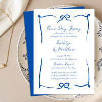 Hand Drawn Ribbon French Blue Modern One Day Away