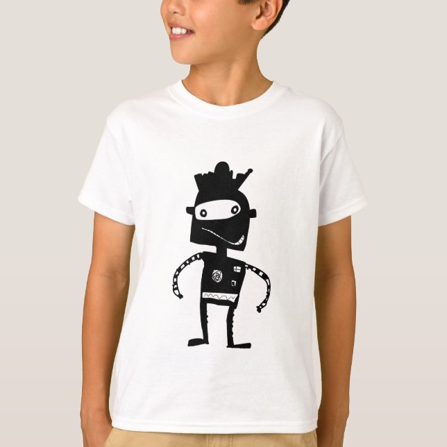 Hand Drawn Robot T-shirt for kids (Front)