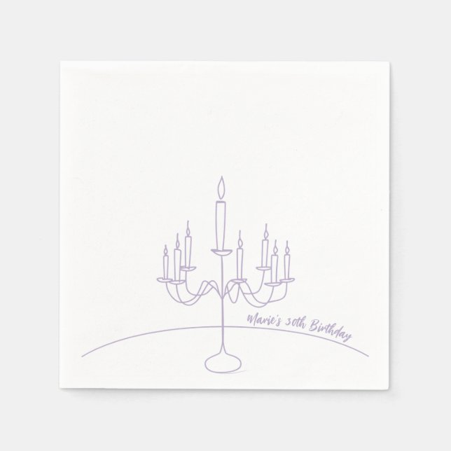 Hand Drawn Rococo Soft Renaissance Coquette Party Napkin (Front)