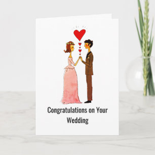 Hand-Drawn Romantic Wedding Couple Card