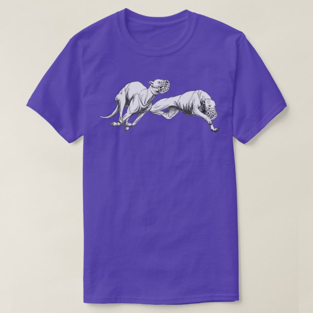 Hand Drawn Running Greyhounds  T-Shirt (Design Front)