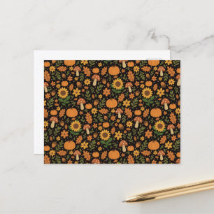 Hand Drawn Rustic Fall Pattern Envelope Postcard
