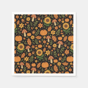Hand Drawn Rustic Fall Pattern Napkins