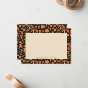 Hand Drawn Rustic Fall Pattern Note Card
