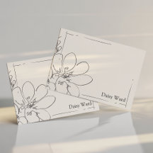 Hand-Drawn Rustic Wildflower Personalised Cream