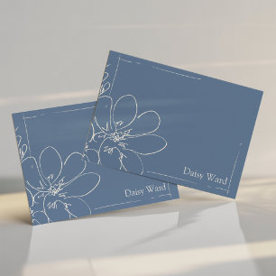 Hand-Drawn Rustic Wildflower Personalised Sky Blue Note Card