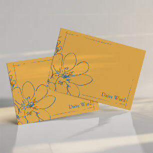 Hand-Drawn Rustic Wildflower Personalised Yellow Note Card