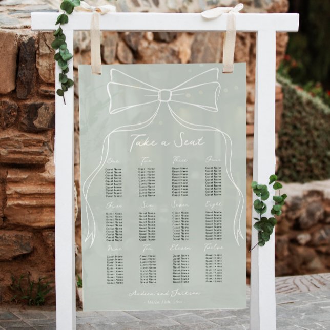 Hand Drawn Sage Greeen Wedding Seating Chart  (Creator Uploaded)