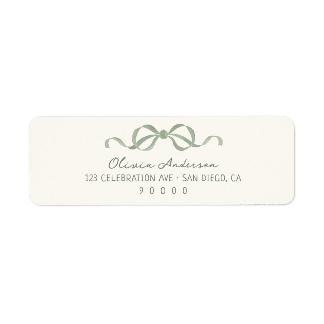 Hand Drawn Sage Green Bow (Front)