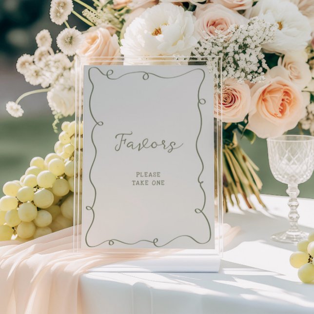 Hand Drawn Sage Green Frame Favours Poster (Creator Uploaded)