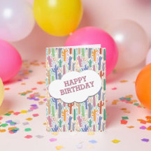 Hand Drawn Saguaro Cactus Funny Birthday