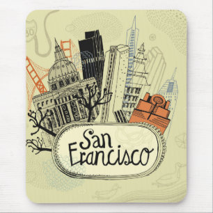 Hand Drawn San Francisco Mouse Mat