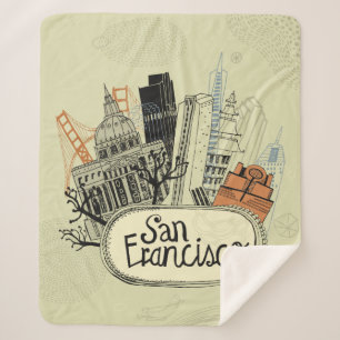 Hand Drawn San Francisco Sherpa Blanket