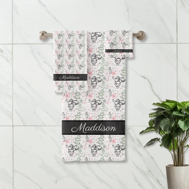 Hand Drawn Santa Claus Christmas Bath Towel Set (Creator Uploaded)