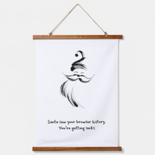 Hand-Drawn Santa Claus Quote Hanging Tapestry