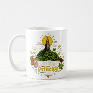 Hand Drawn São Tomé and Príncipe Travel Art Coffee Mug