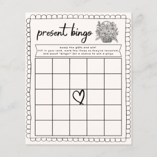 Hand Drawn Scalloped Present Bingo Shower Game
