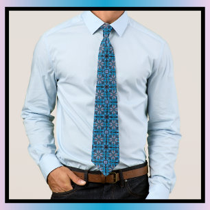 Hand Drawn Scandi Floral Pattern Tie