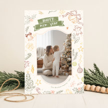 Hand Drawn Scribble Doodle Family Photo Christmas