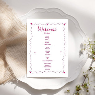 Hand drawn Scribble illustrations  Wedding Program