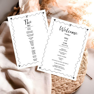 Hand drawn Scribble illustrations  Wedding Program