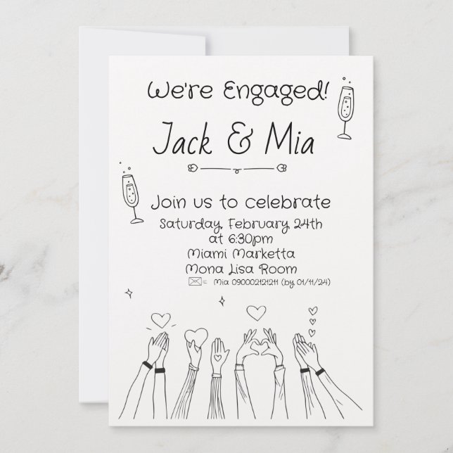Hand Drawn scribble Invitation (Front)