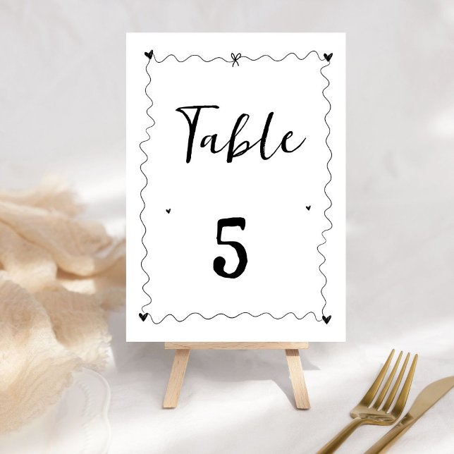 Hand Drawn  Scribble Line Illustrations Wedding Table Number (Creator Uploaded)