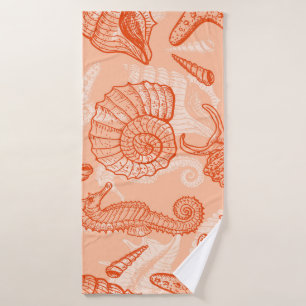 Hand Drawn Sea: Vintage Pattern Bath Towel