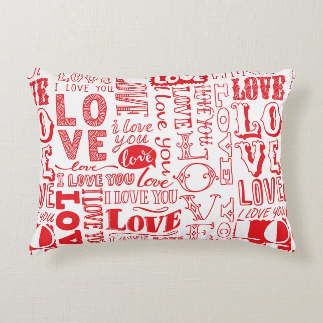 hand-drawn seamless background with love doodles  decorative cushion (Front)