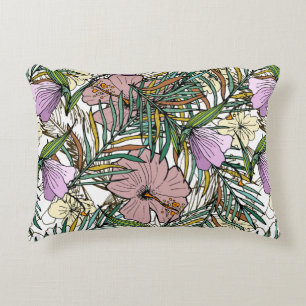 Hand Drawn Seamless Background With Palm Leaves An Decorative Cushion