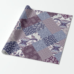 Hand drawn seamless patchwork pattern. Vintage boh Wrapping Paper