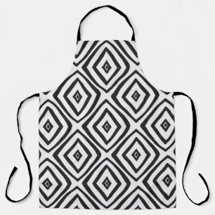 Hand drawn seamless pattern in black and white. apron