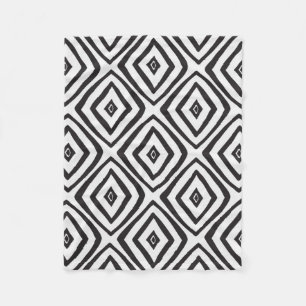 Hand drawn seamless pattern in black and white. fleece blanket