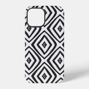 Hand drawn seamless pattern in black and white. iPhone 12 case