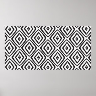 Hand drawn seamless pattern in black and white.  poster